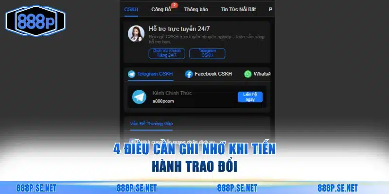 4 điều cần ghi nhớ khi tiến hành trao đổi